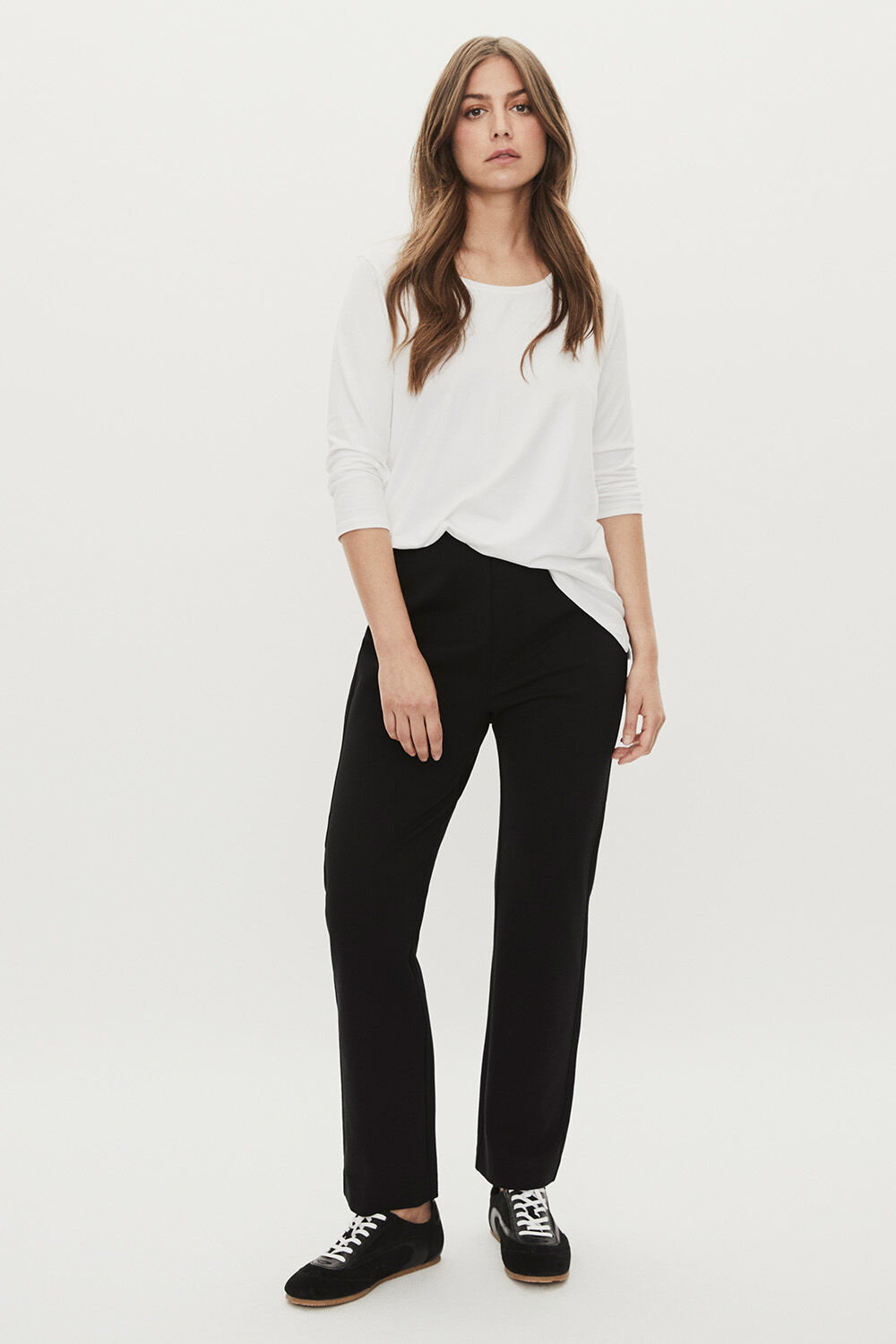 Paige JERSEY Trousers - Black, Cecille JERSEY Top - White